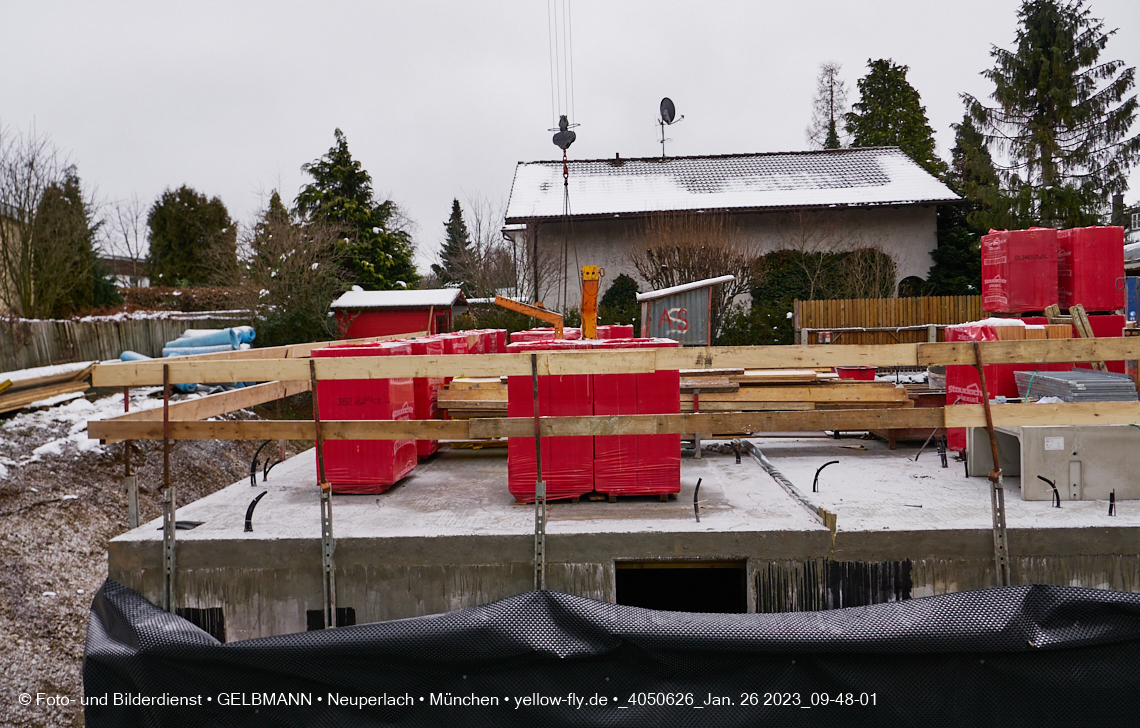 26.01.2023 - Neubau eines Mehrfamilienhause in der Niederalmstraße 16 in Neuperlach-Trudering